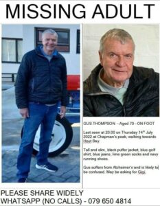 Video trail of missing Noordhoek man goes dark as load shedding strikes again