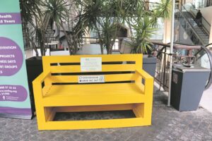 ‘Make time to take a seat and relax’: Bright yellow bench in Green Point fosters mental health awareness