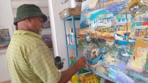 Painter tells a story through brushes