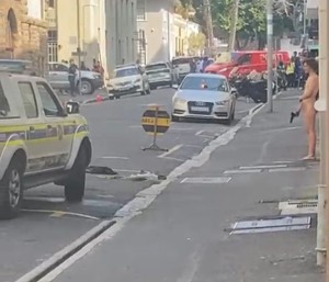 Nude gunman causes chaos outside Western Cape High Court