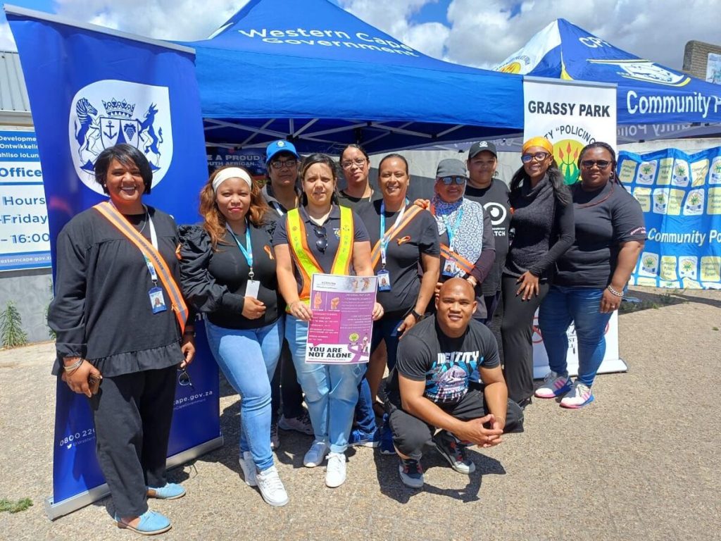 Grassy Park CPF was joined by Grassy Park police, local GBV Ambassadors, and the Department of Social Development.