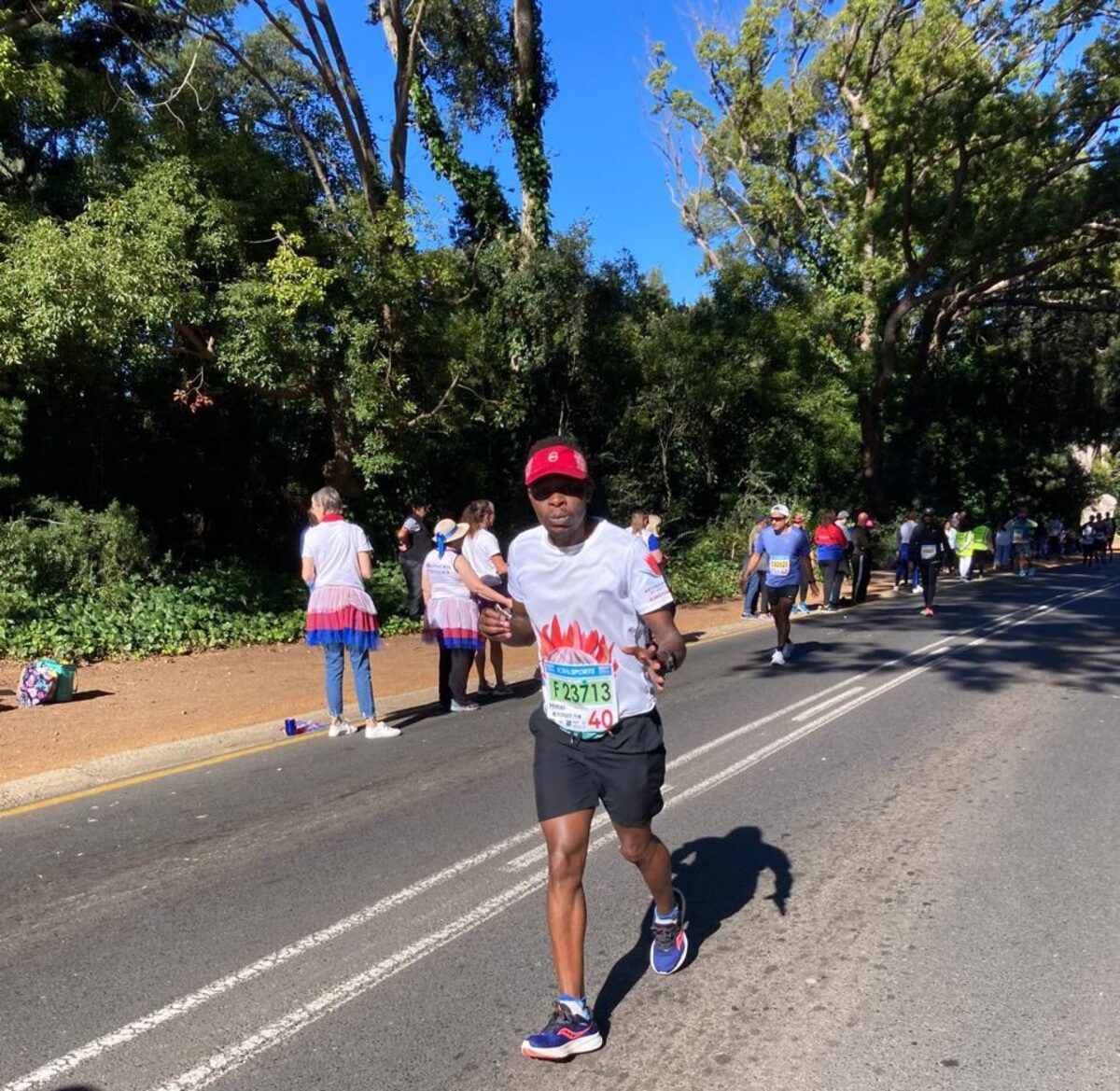 Mmei Majuda training for Cape Town Marathon environmental education fundraiser