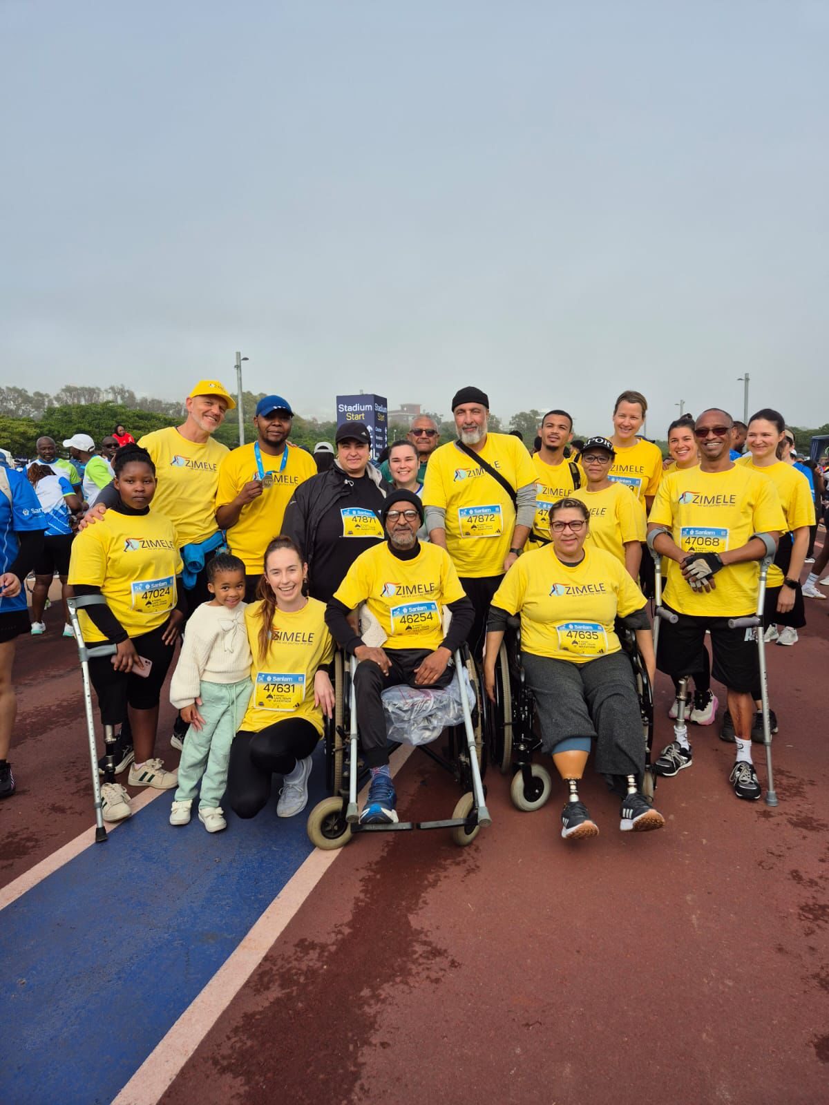  Zimele Cape Town Marathon team crosses the finish line for disability independence