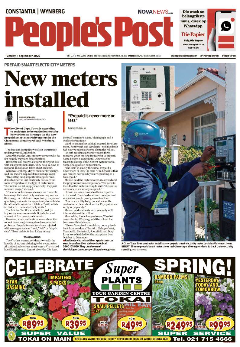 People’s Post Constantia/Wynberg E-edition 1 September 2026