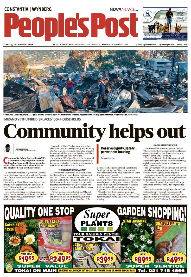 People’s Post Constantia/Wynberg E-edition 15 September 2026