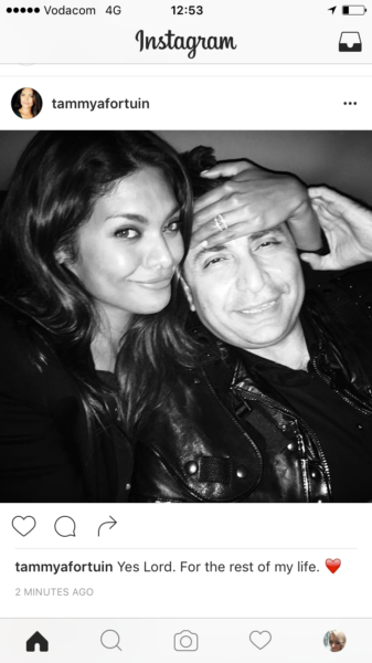 Tammy-Anne Fortuin verlowing Instagram