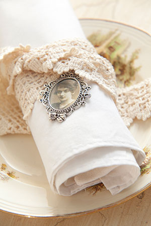Tafelversierings handwerk rooi rose