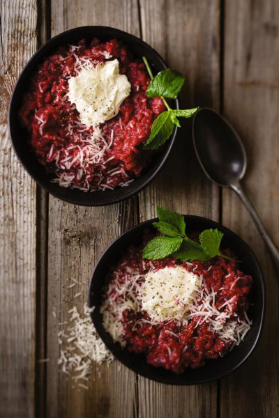 Beet-risotto