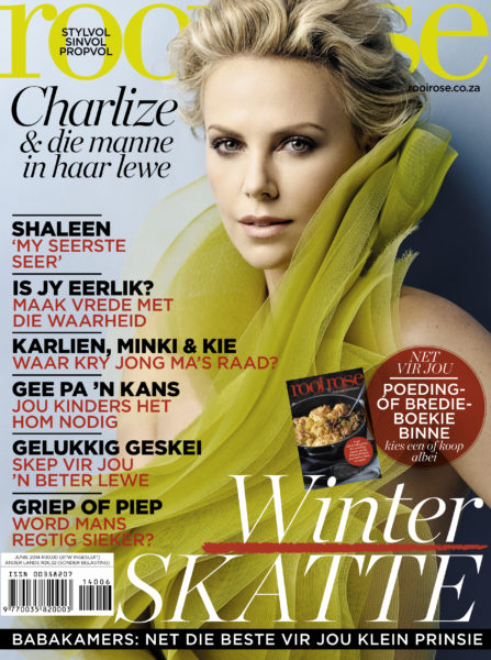 Charlize Theron rooi rose