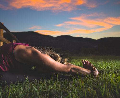 Vrou-strek-joga