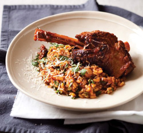 Lamskenkels-met-tamatie-risotto