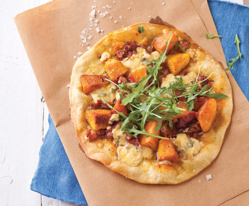 Botterskorsie-gorgonzola-en-spek-pizza