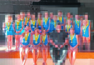 Jong gimnaste gaan in toernooi deelneem