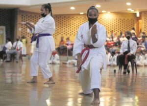 Local karateka at it