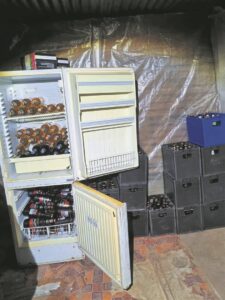 liquor and drug hauls, arrests