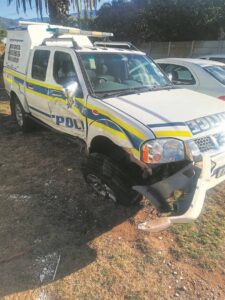 Police vehicle in collision