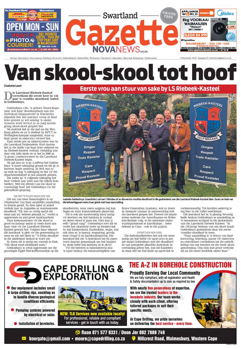 Swartland Gazette – E-edition – 15 September 2026