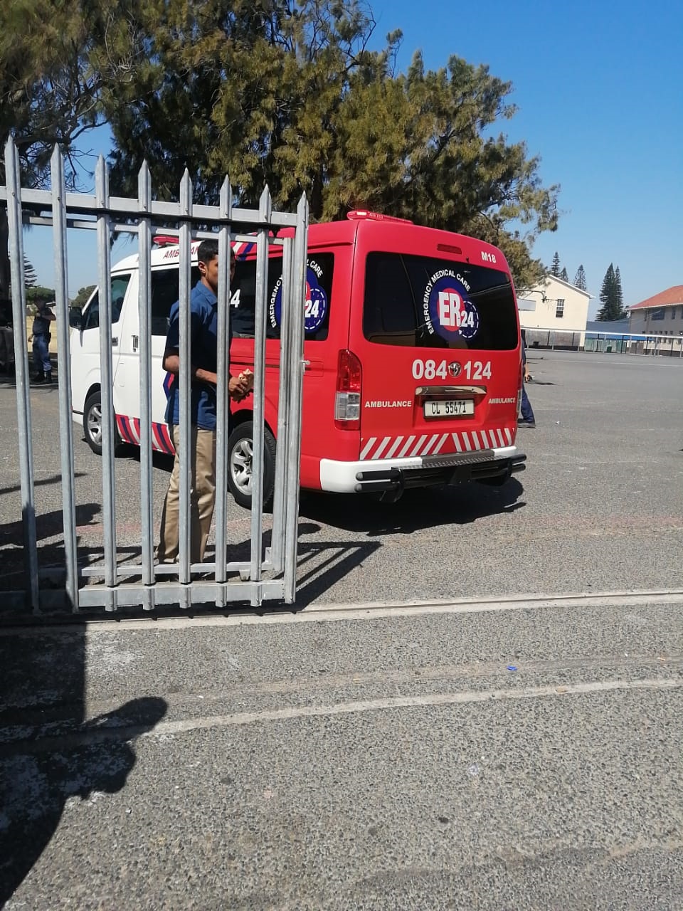 The victim was taken to a medical facility for tre