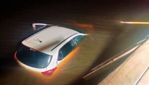 Car plunges into Milnerton Lagoon after being run off the road by illegal street racers