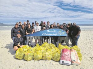 100 discarded nappies found during a routine beach clean-up  at Milnerton Lagoon