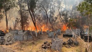 Bottelary Road closed to traffic due to fire at Reapers paintball range near Kraaifontein