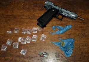 Illegal firearm, ammunition and drugs confiscated