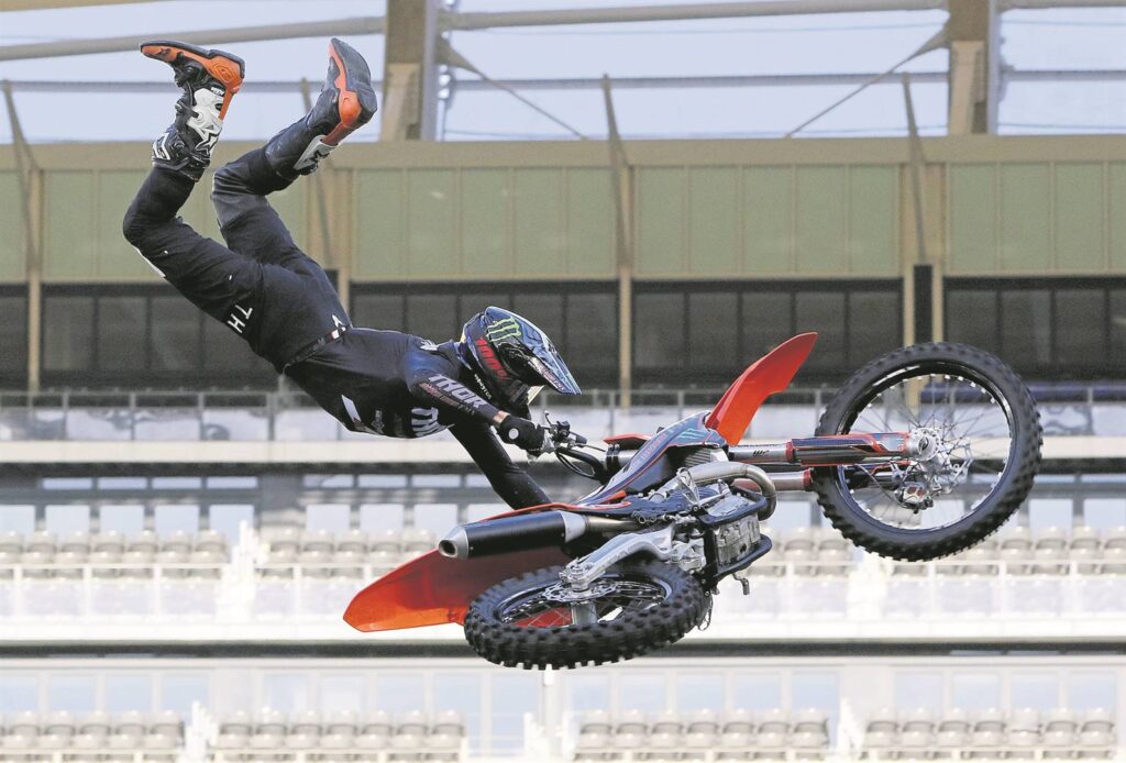 Biker in action