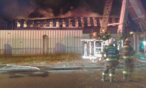 Fire nearly destroys 3 factories