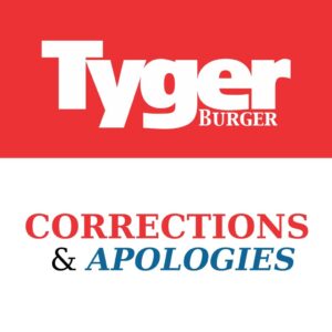Correction and apology