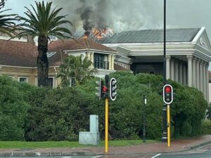 Fire blazes through Vodacom building in Century City