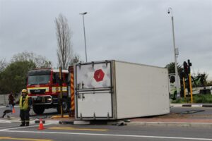 Pedestrian injured in multi-vehicle collision