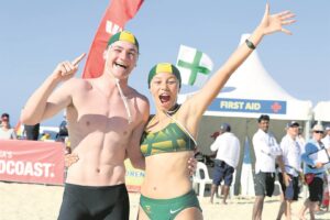 Big Bay’s Jake Hutton bagsthree world titles at lifesaving championships