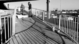 Blood trail on Bonteheuwel bridge