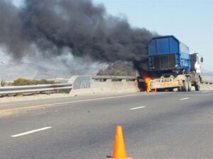 Truck ablaze above N1 highway