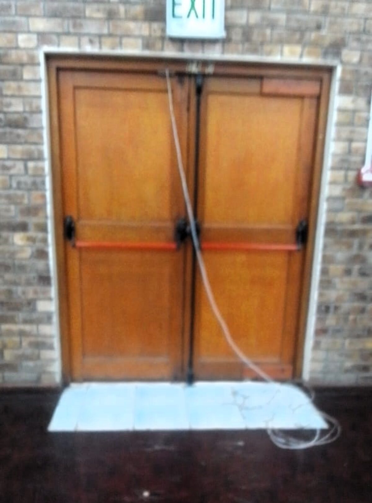 An emergency door at the back of the community hall in Morningstar was forced open.