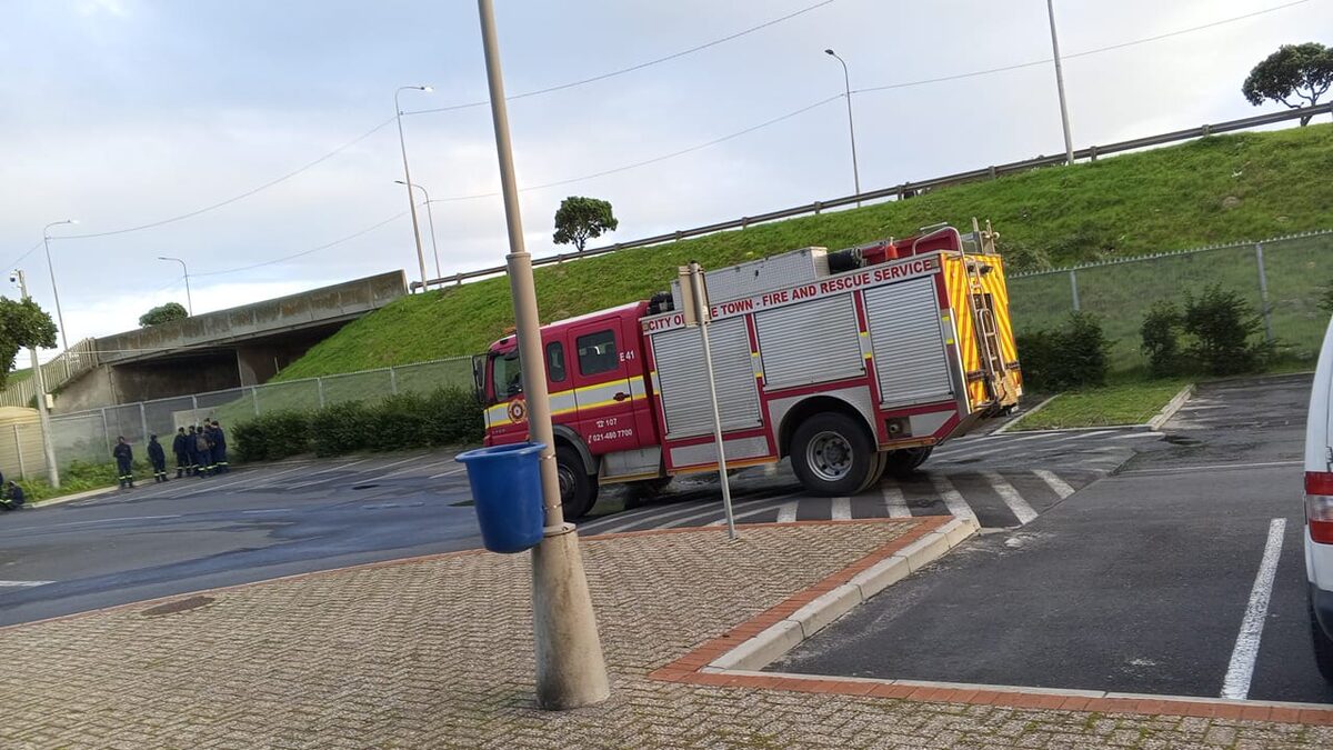 Fire and emergency services investigate a gas odour at the Promenade Mall.