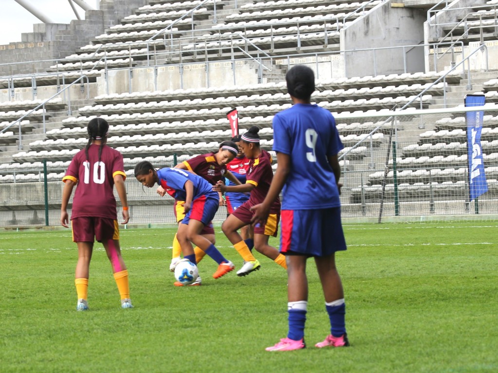 WP Media, publishers of TygerBurger, People's Post and City Vision sponsored Rygate Invitational Ladies kit. They locked horns with Mitchells Plain LFA ladies. The two sides played a 1-1 stalemate. Photo: Cecilia Hume.