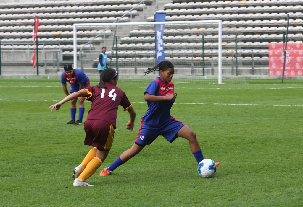 WP Media, publishers of TygerBurger, People's Post and City Vision sponsored Rygate Invitational Ladies kit. They locked horns with Mitchells Plain LFA ladies. The two sides played a 1-1 stalemate. Photo: Cecilia Hume.