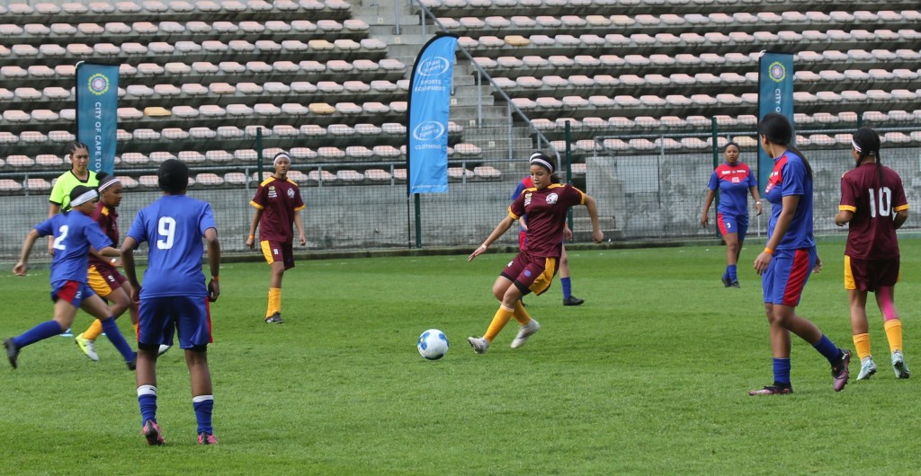 WP Media, publishers of TygerBurger, People's Post and City Vision sponsored Rygate Invitational Ladies kit. They locked horns with Mitchells Plain LFA ladies. The two sides played a 1-1 stalemate. Photo: Cecilia Hume.