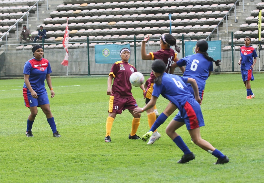 WP Media, publishers of TygerBurger, People's Post and City Vision sponsored Rygate Invitational Ladies kit. They locked horns with Mitchells Plain LFA ladies. The two sides played a 1-1 stalemate. Photo: Cecilia Hume.