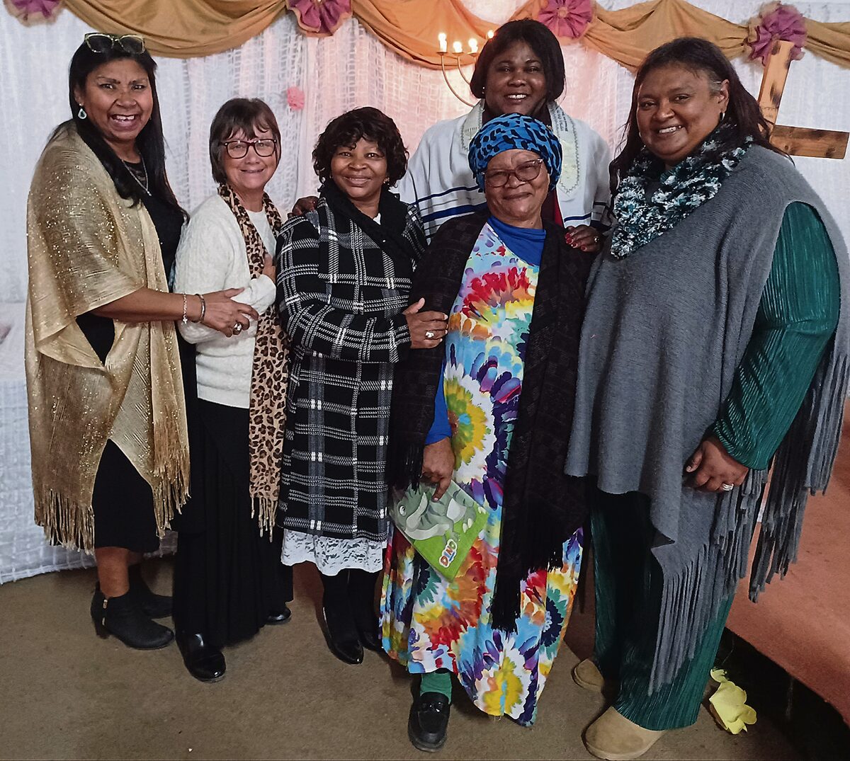 On the day were Ruth Petersen, Pastor Denise Atkins, Pastor Margaret Brinkhuis, Siena Smith, Pastor Bijou Mawete (back), and Reverend Tanelle Welff-Dixon.