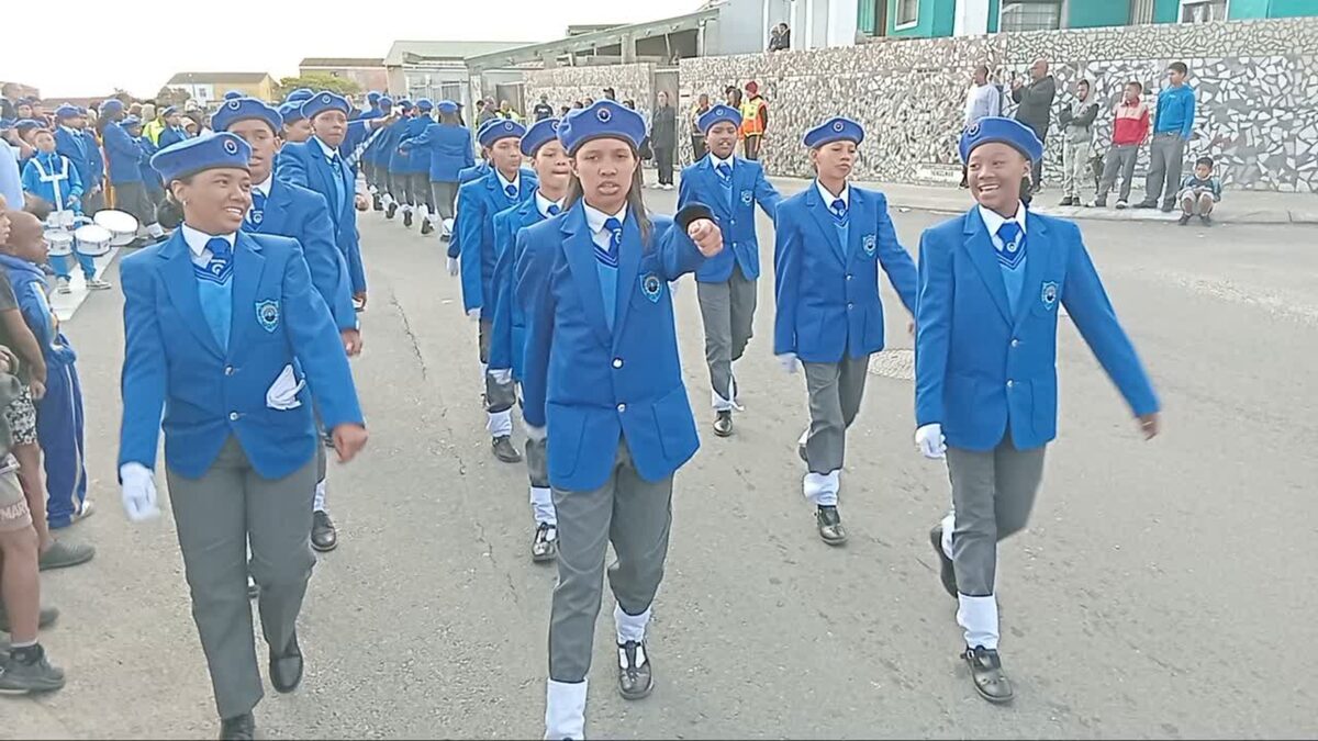 Beacon Hill Marching and Drill squad take part in an event in Beacon Valley.
