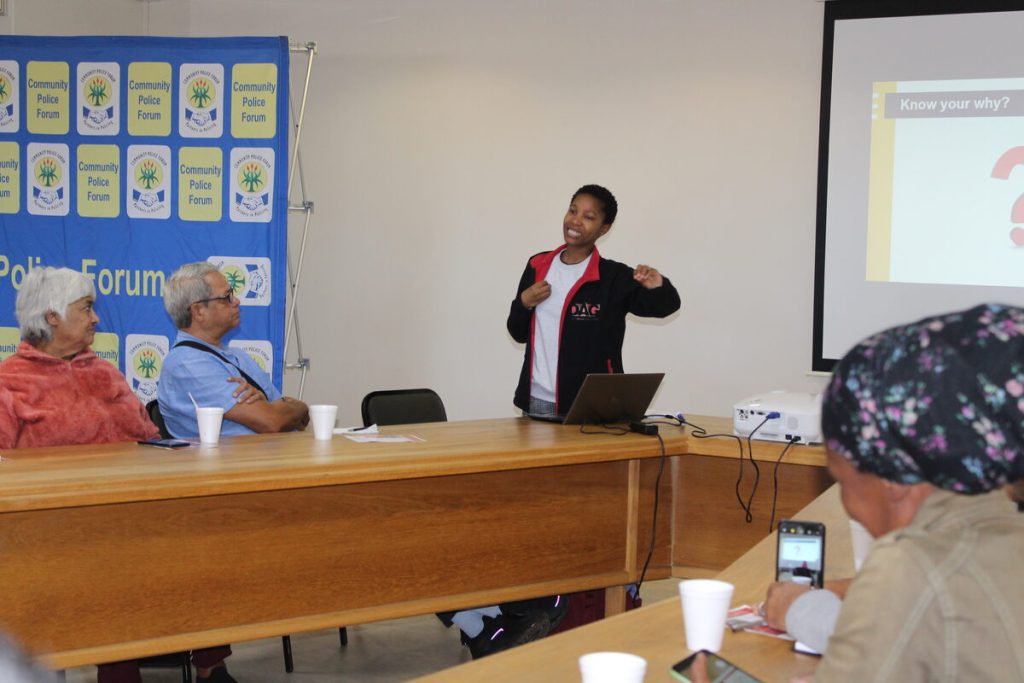 Kamogelo Shika, the project coordinator of the Development Action Group hosts an information session on the amendments to the Municipal Planning Bylaw and how it affects small rental units in certain parts of the city.