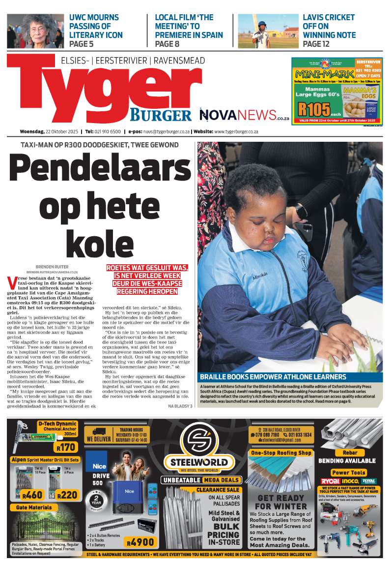 TygerBurger Eersterivier | Elsies | Ravensmead E-Edition 22 Oktober 2025