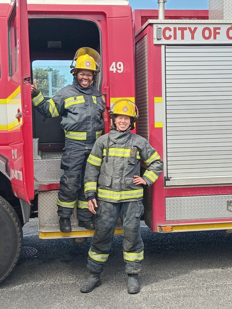 Silver and gold medal winners in the Toughest Firefighter Alive indiviudal competiton are Andiswa Stafa and Baigum Abrahams.