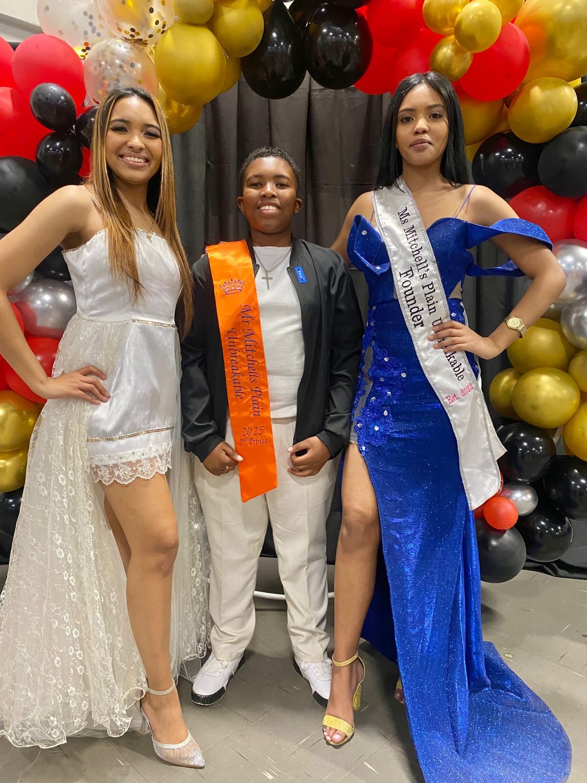 From left are Kayla Jenecker, second prince Tholang Nkojoana and Celita Jenecker.