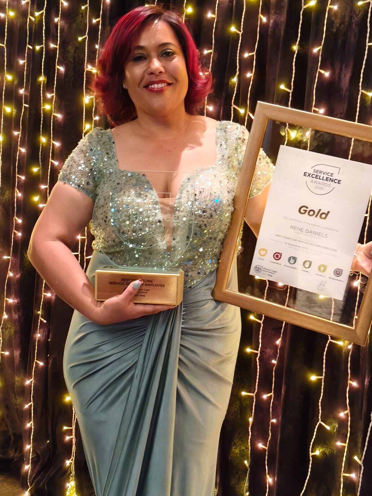 Mitchells Plain Community Health Centre Social Worker Rene Daniels won gold in the best frontline service employee category at the Western Cape Government’s Service Excellence Awards.