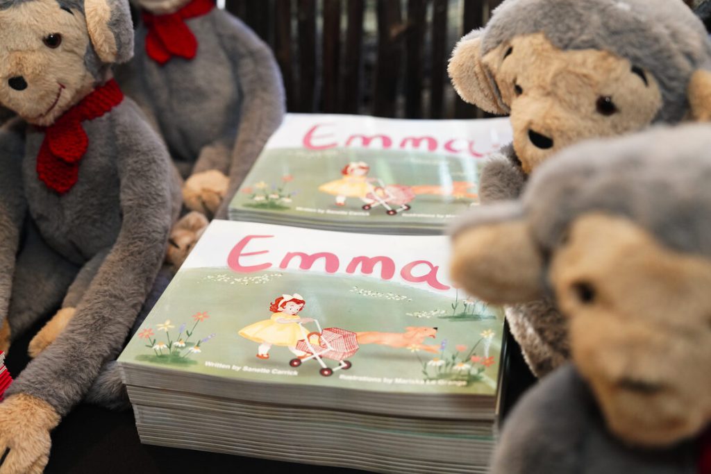 From the book emerged the first of a nine-part series of therapeutic toolboxes, also under the KindRoots brand, and the soft toy monkey called SAM.