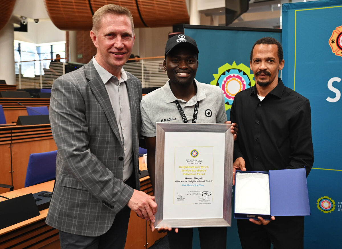 The Mobiliser of the Year Award went to Mvano Magula of the Qhubekani Neigbourhood Watch. 