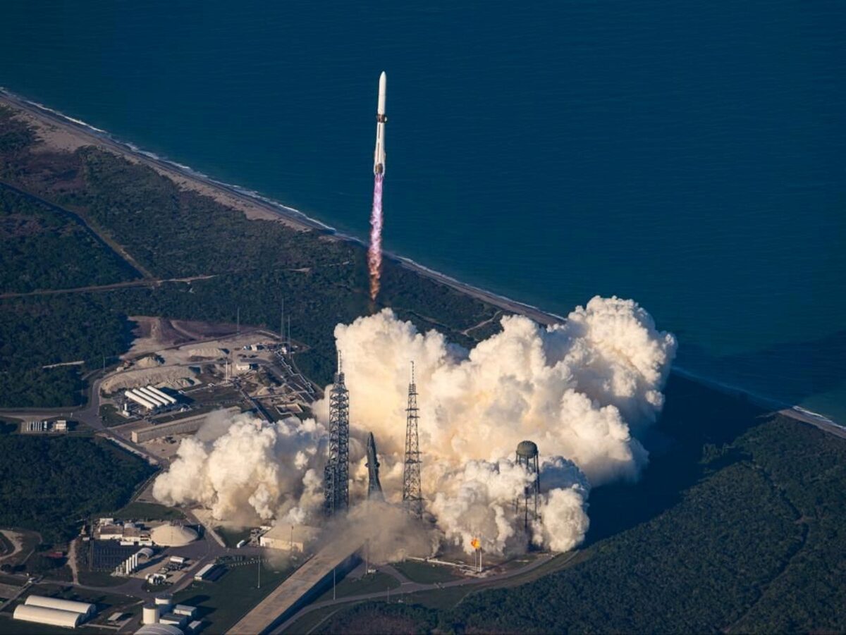 NASA’s ESCAPADE spacecraft launches from Cape Canaveral in Florida.